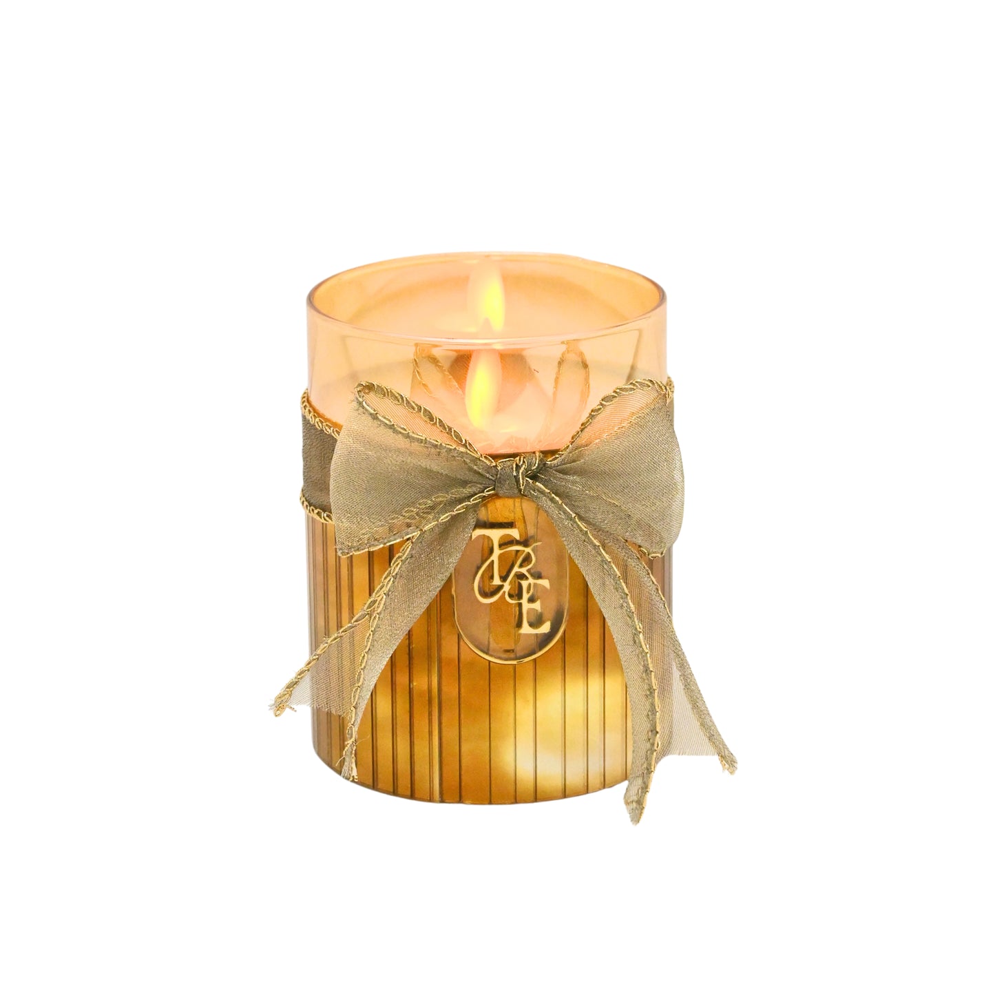 Metallic Gold: Fluted Glass Candle