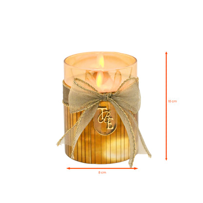 Metallic Gold: Fluted Glass Candle
