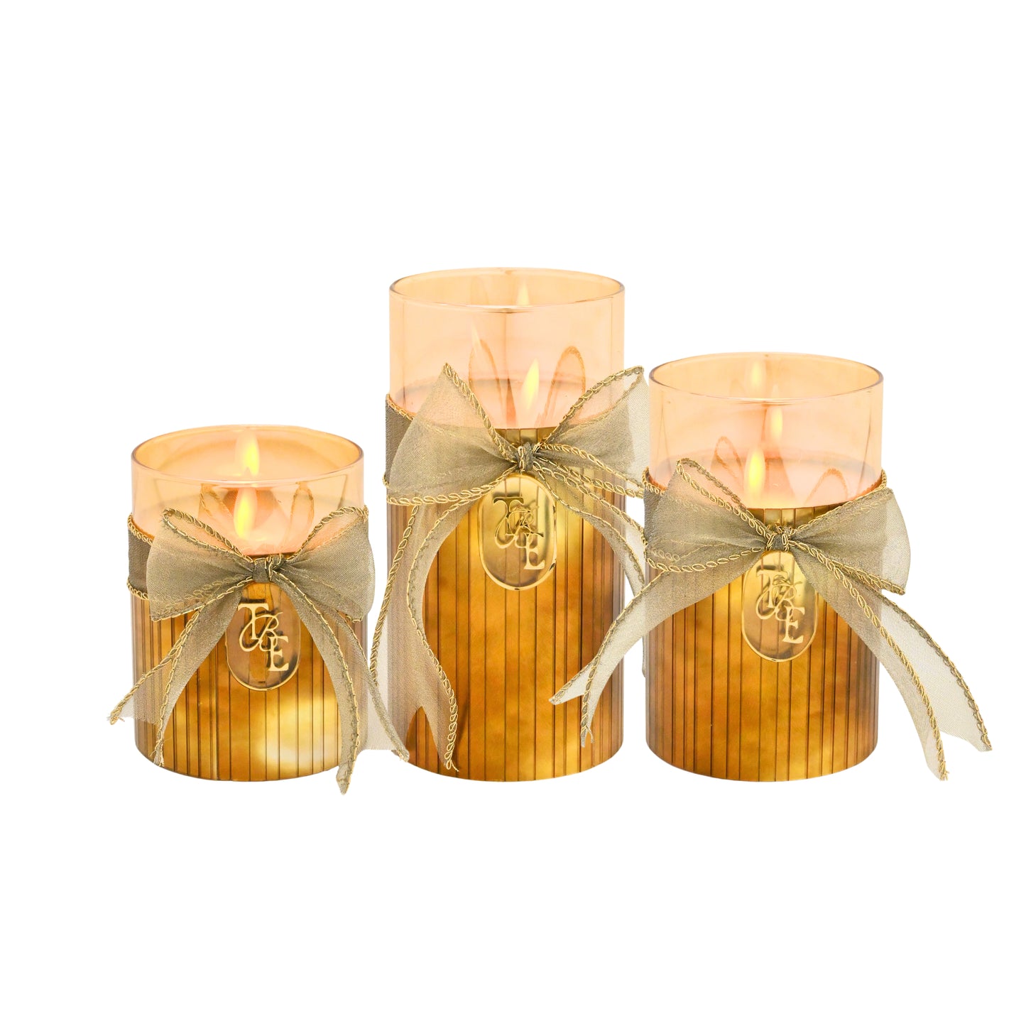 Metallic Gold: Fluted Glass Candle