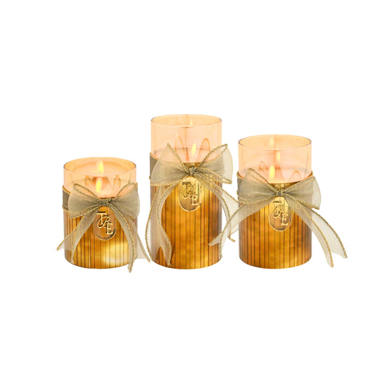 Metallic Gold: Fluted Glass Candle