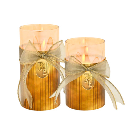 Metallic Gold: Fluted Glass Candle