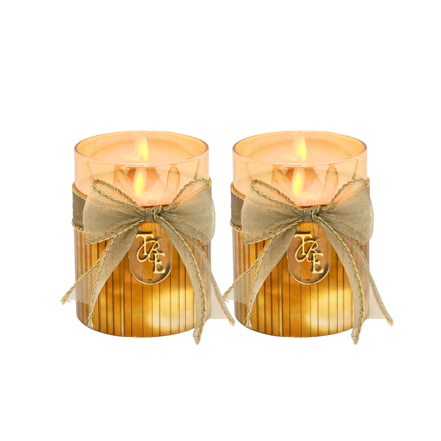 Metallic Gold: Fluted Glass Candle