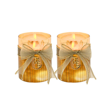 Metallic Gold: Fluted Glass Candle
