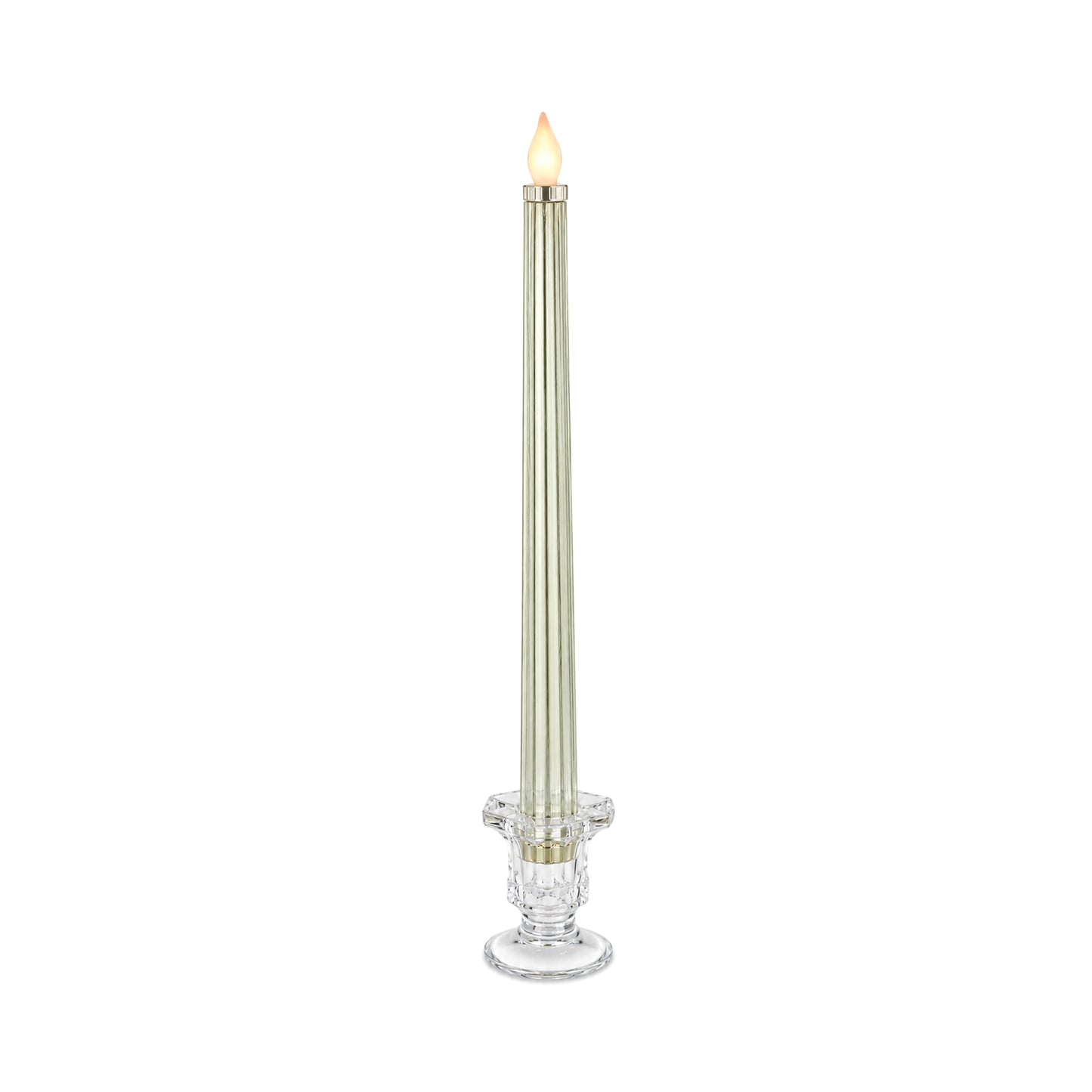 Metallic Light Green: Sleek Candle