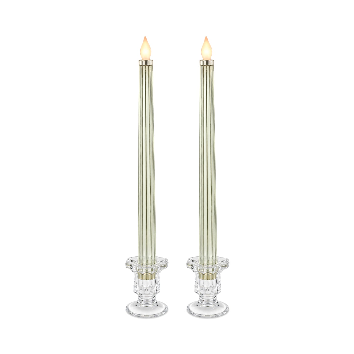 Metallic Light Green: Sleek Candle