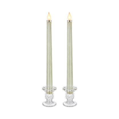 Metallic Light Green: Sleek Candle