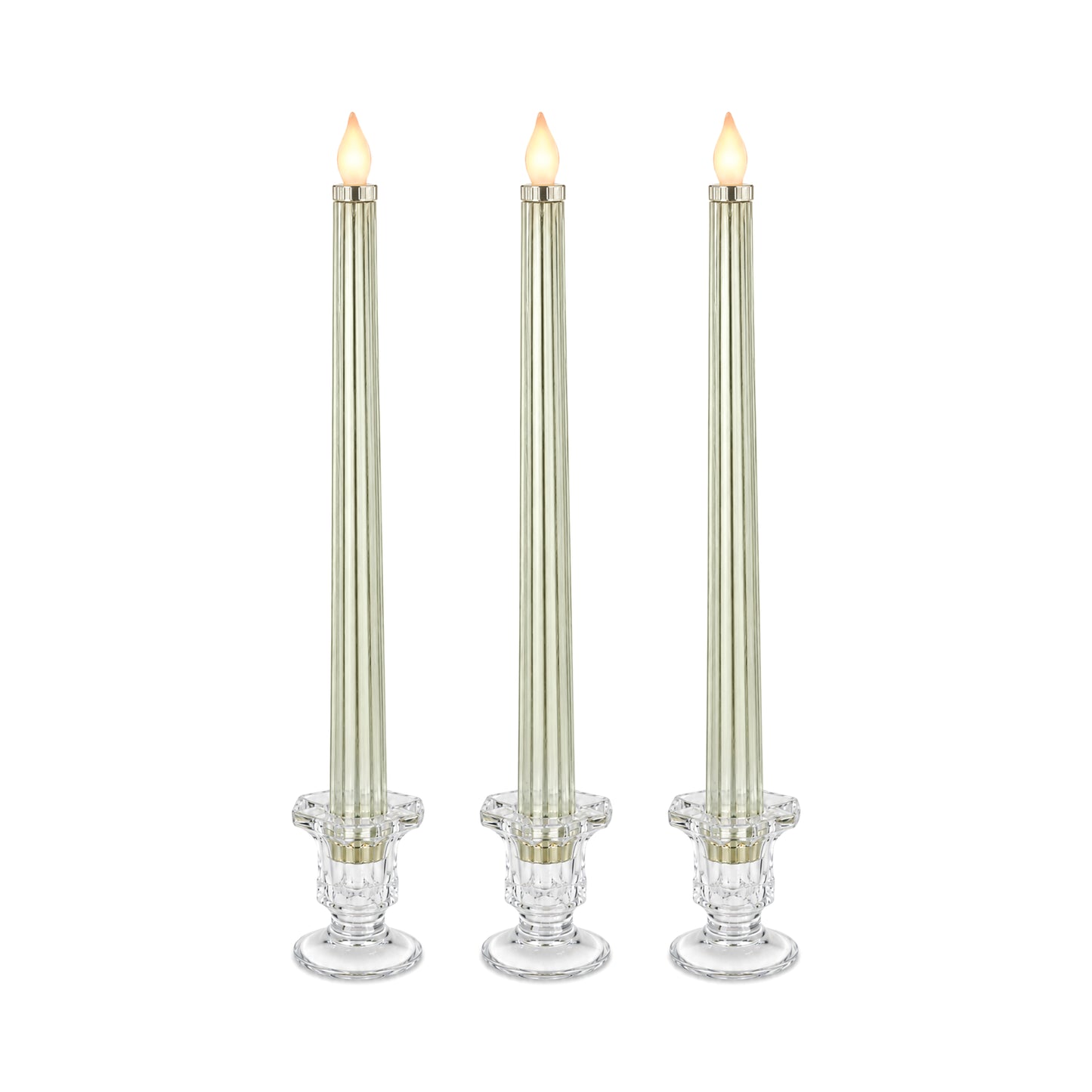 Metallic Light Green: Sleek Candle