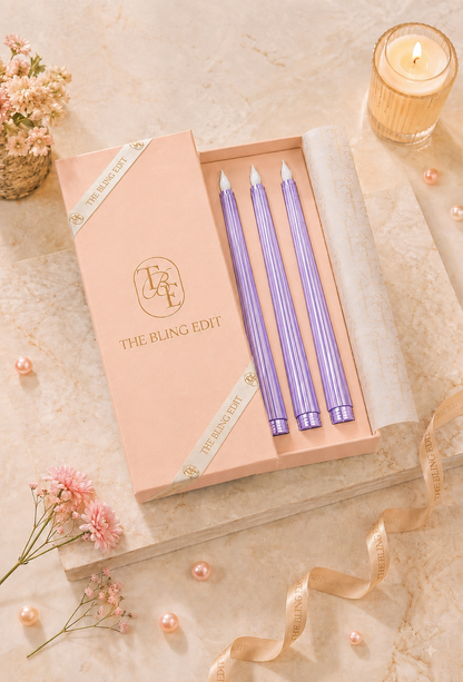 Metallic Lilac: Sleek Candle