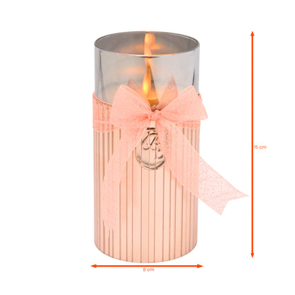 Metallic Pink: Fluted Glass Candle