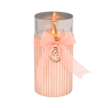 Metallic Pink: Fluted Glass Candle