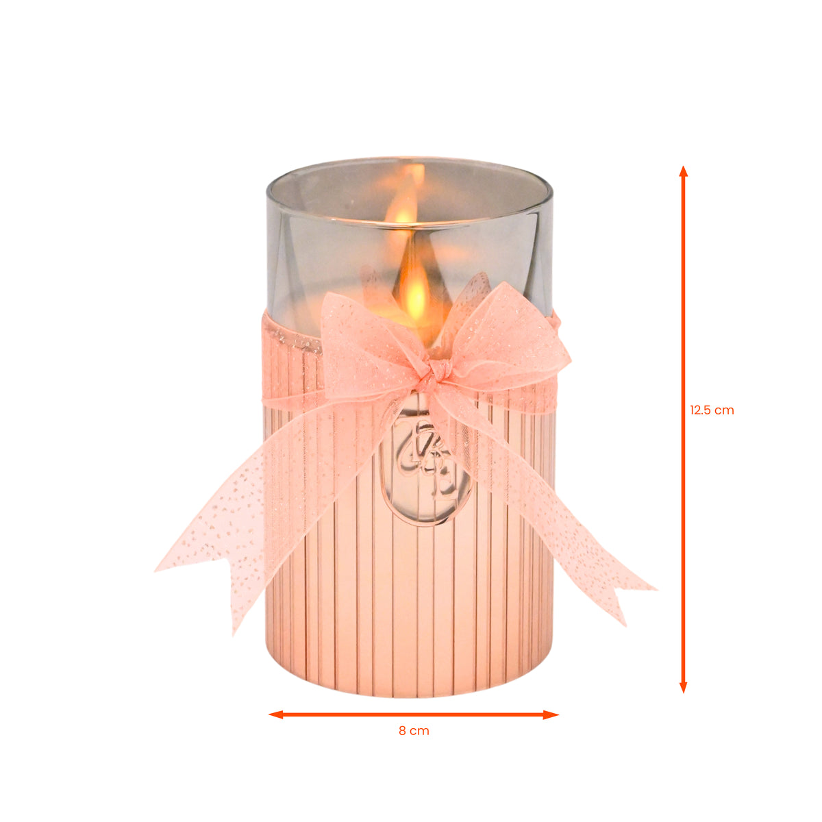 Metallic Pink: Fluted Glass Candle