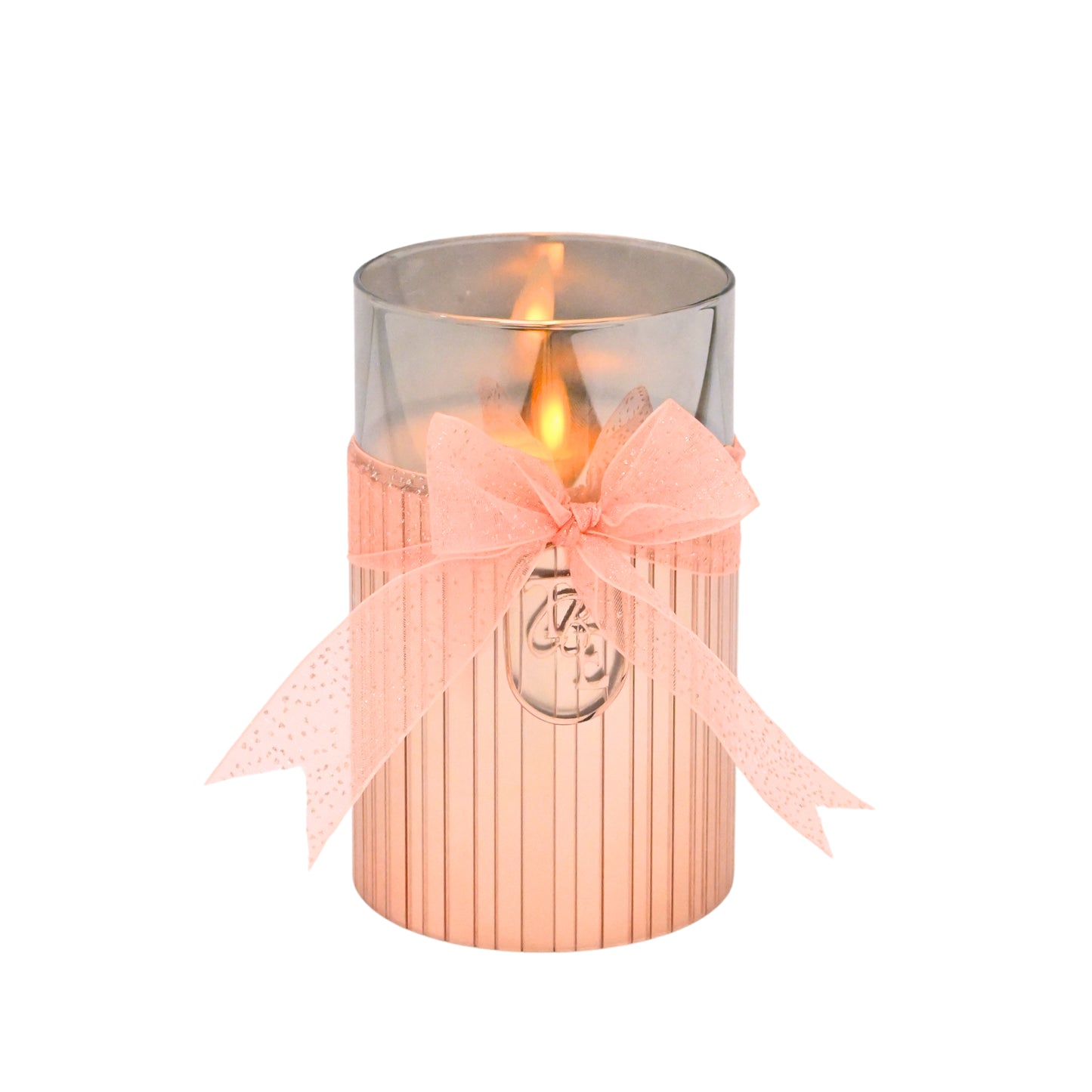 Metallic Pink: Fluted Glass Candle