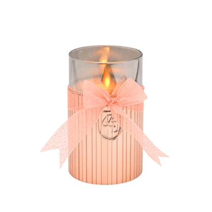 Metallic Pink: Fluted Glass Candle