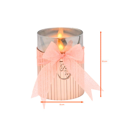 Metallic Pink: Fluted Glass Candle
