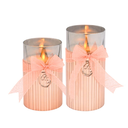 Metallic Pink: Fluted Glass Candle