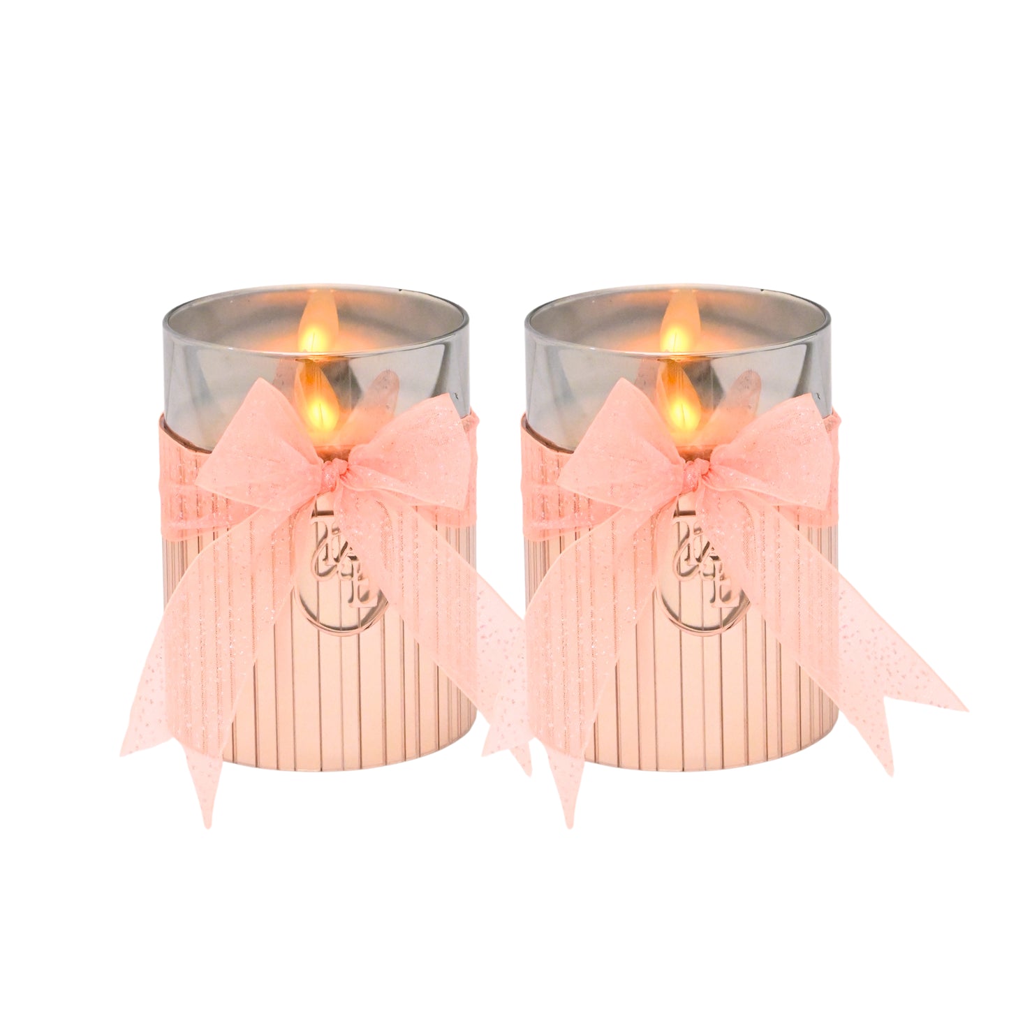 Metallic Pink: Fluted Glass Candle