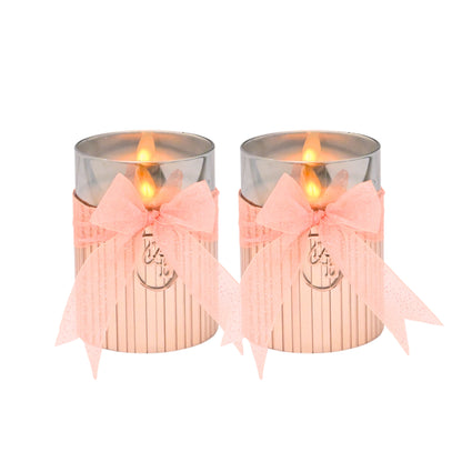 Metallic Pink: Fluted Glass Candle