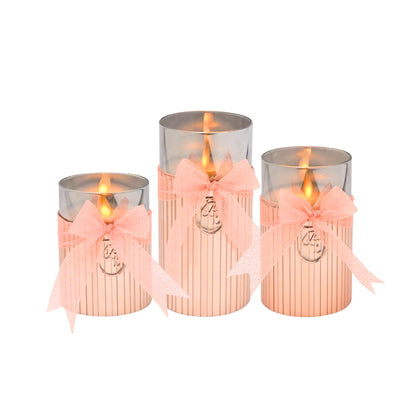 Metallic Pink: Fluted Glass Candle