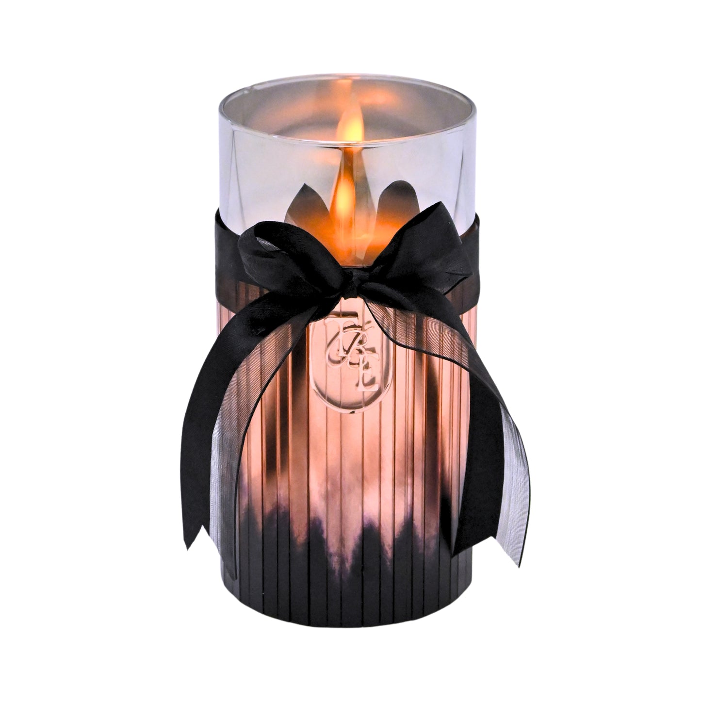 Metallic Rosegold: Fluted Glass Candle