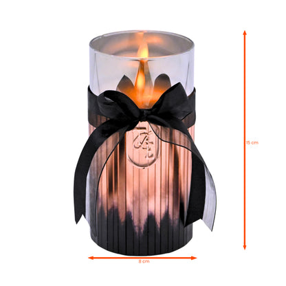 Metallic Rosegold: Fluted Glass Candle