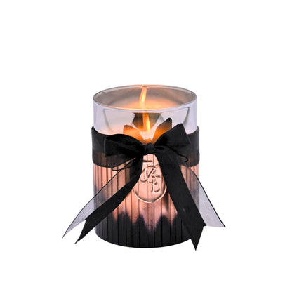 Metallic Rosegold: Fluted Glass Candle