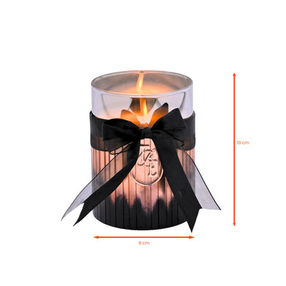 Metallic Rosegold: Fluted Glass Candle