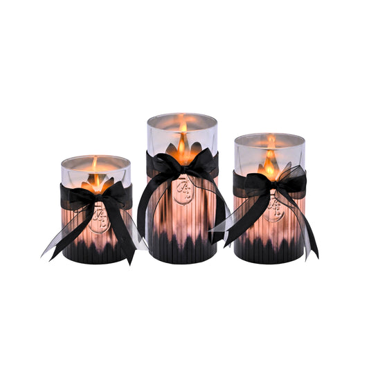 Metallic Rosegold: Fluted Glass Candle