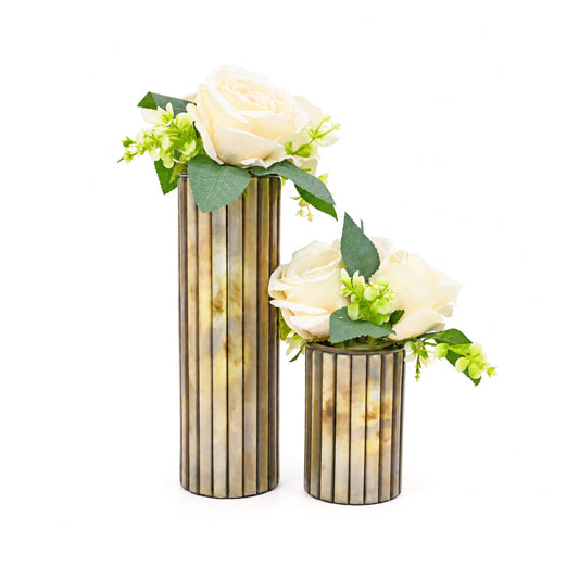Metallic Silver: Bamboo Vase