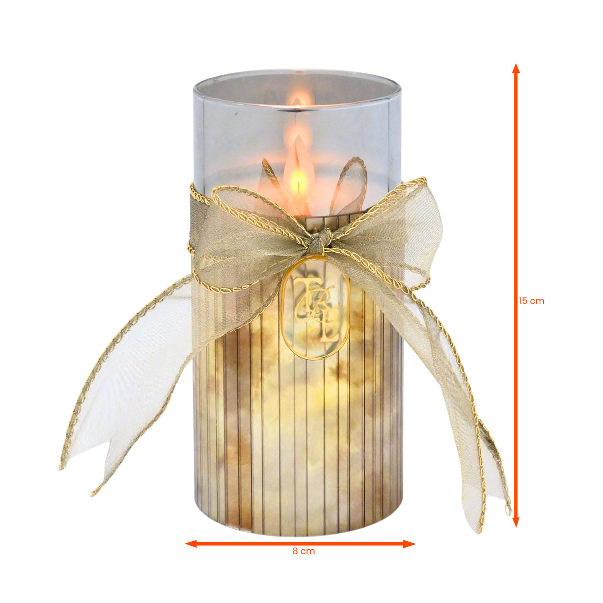 Metallic Silver: Fluted Glass Candle