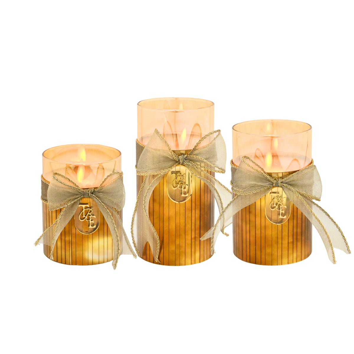 Metallic Gold: Fluted Glass Candle