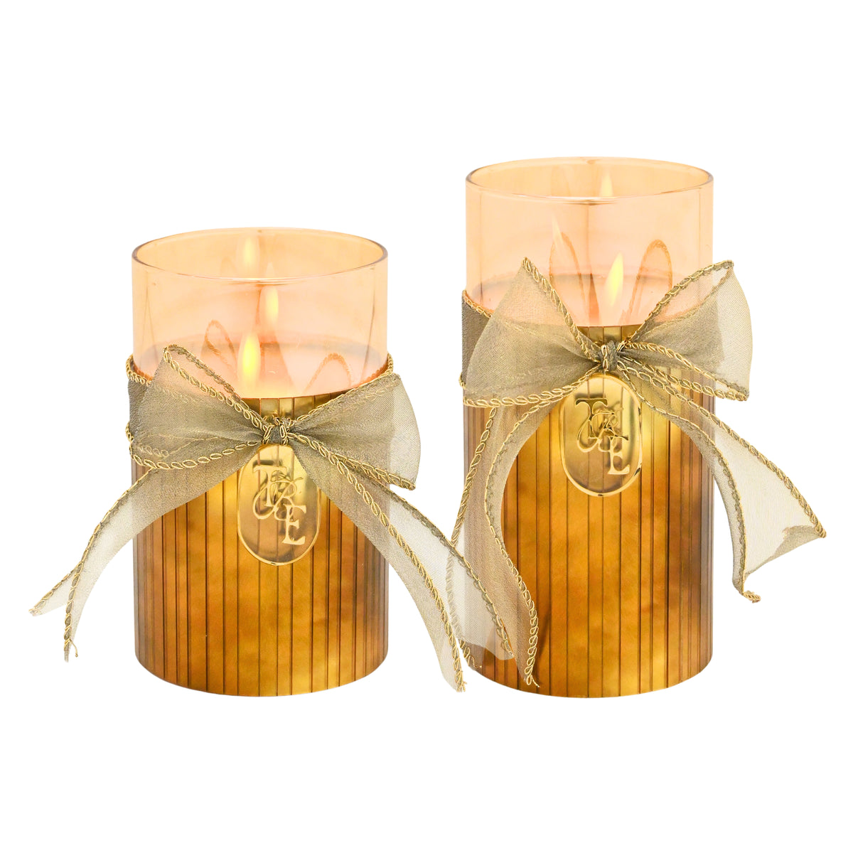 Metallic Gold: Fluted Glass Candle