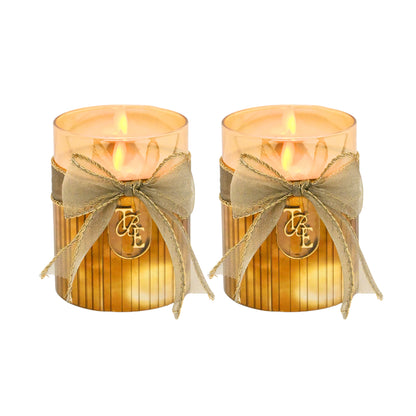 Metallic Gold: Fluted Glass Candle