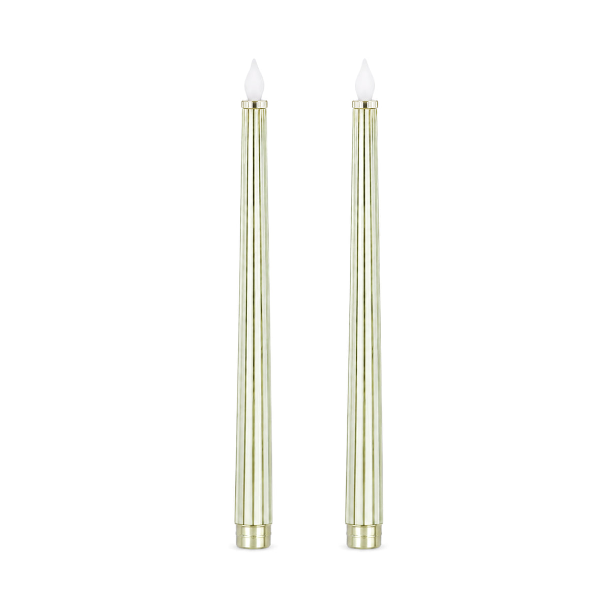 Metallic Light Green: Sleek Candle
