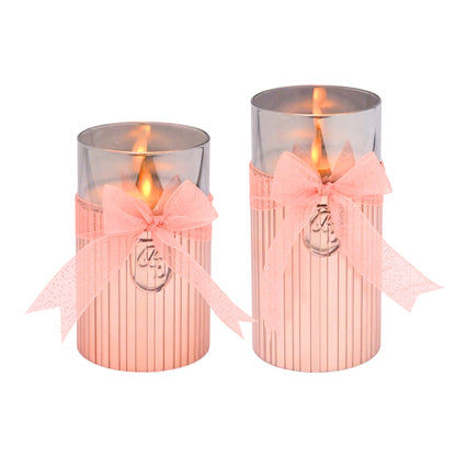 Metallic Pink: Fluted Glass Candle