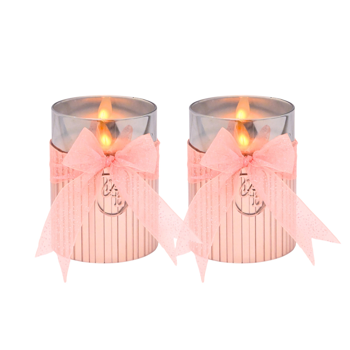 Metallic Pink: Fluted Glass Candle