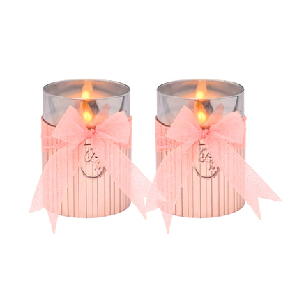 Metallic Pink: Fluted Glass Candle