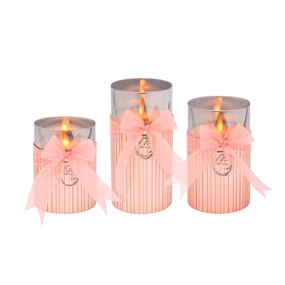 Metallic Pink: Fluted Glass Candle