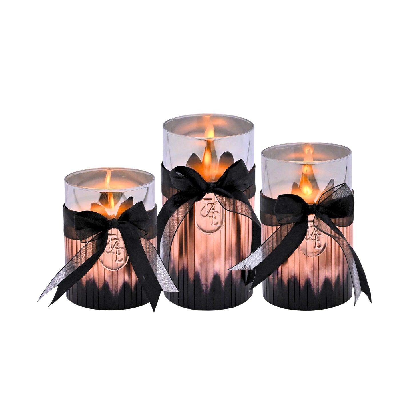 Metallic Rosegold: Fluted Glass Candle