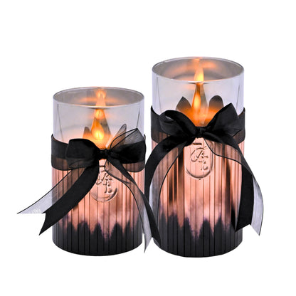 Metallic Rosegold: Fluted Glass Candle