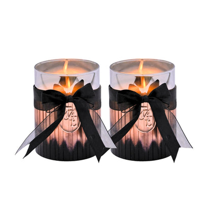 Metallic Rosegold: Fluted Glass Candle