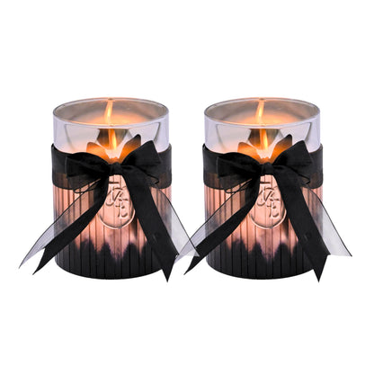 Metallic Rosegold: Fluted Glass Candle