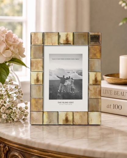 Metallic Silver: Blocks Photo Frame