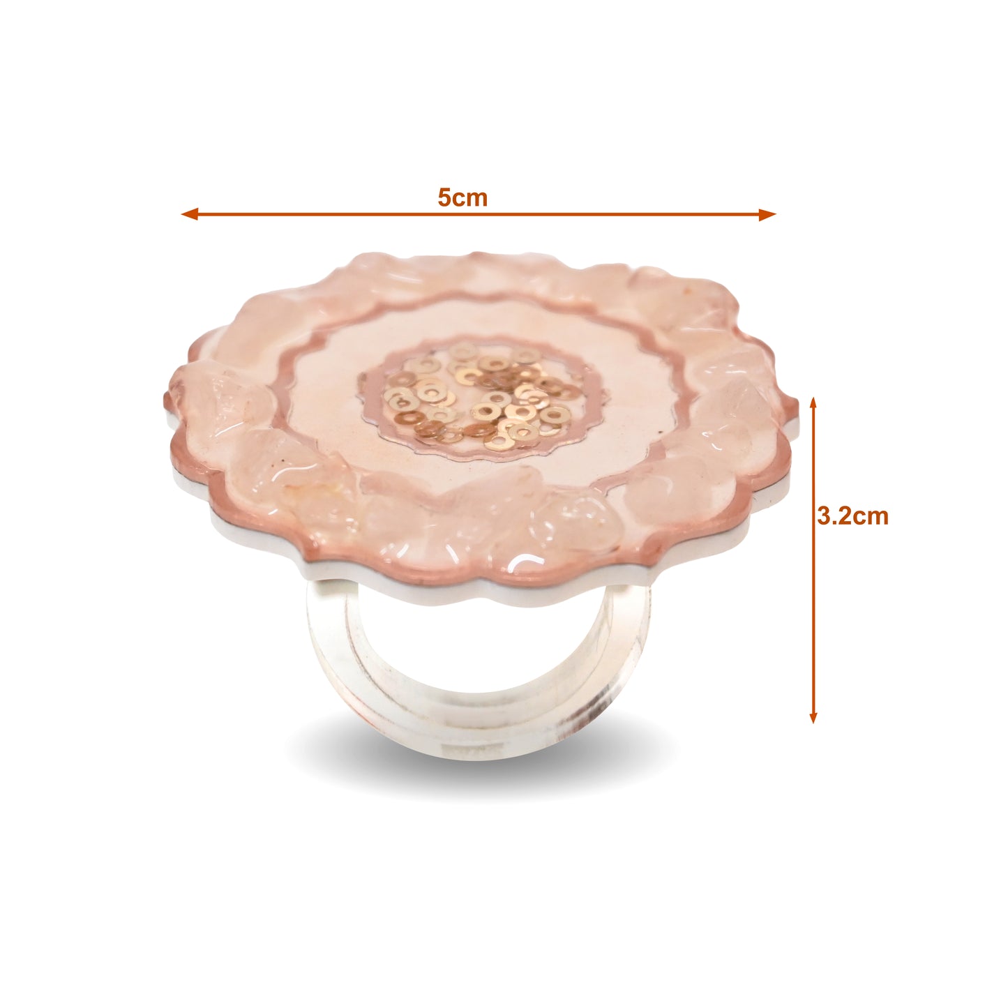 Rose Gold Rose Stones: Napkin Ring (Set Of 4)