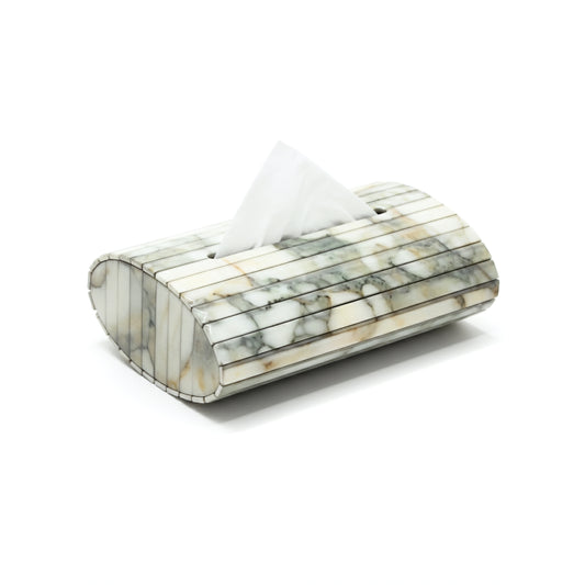 Fluted Marble Green: Flexi Oval Tissue Box