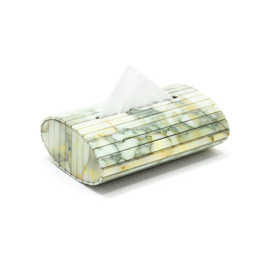 Fluted Marble Green: Flexi Oval Tissue Box
