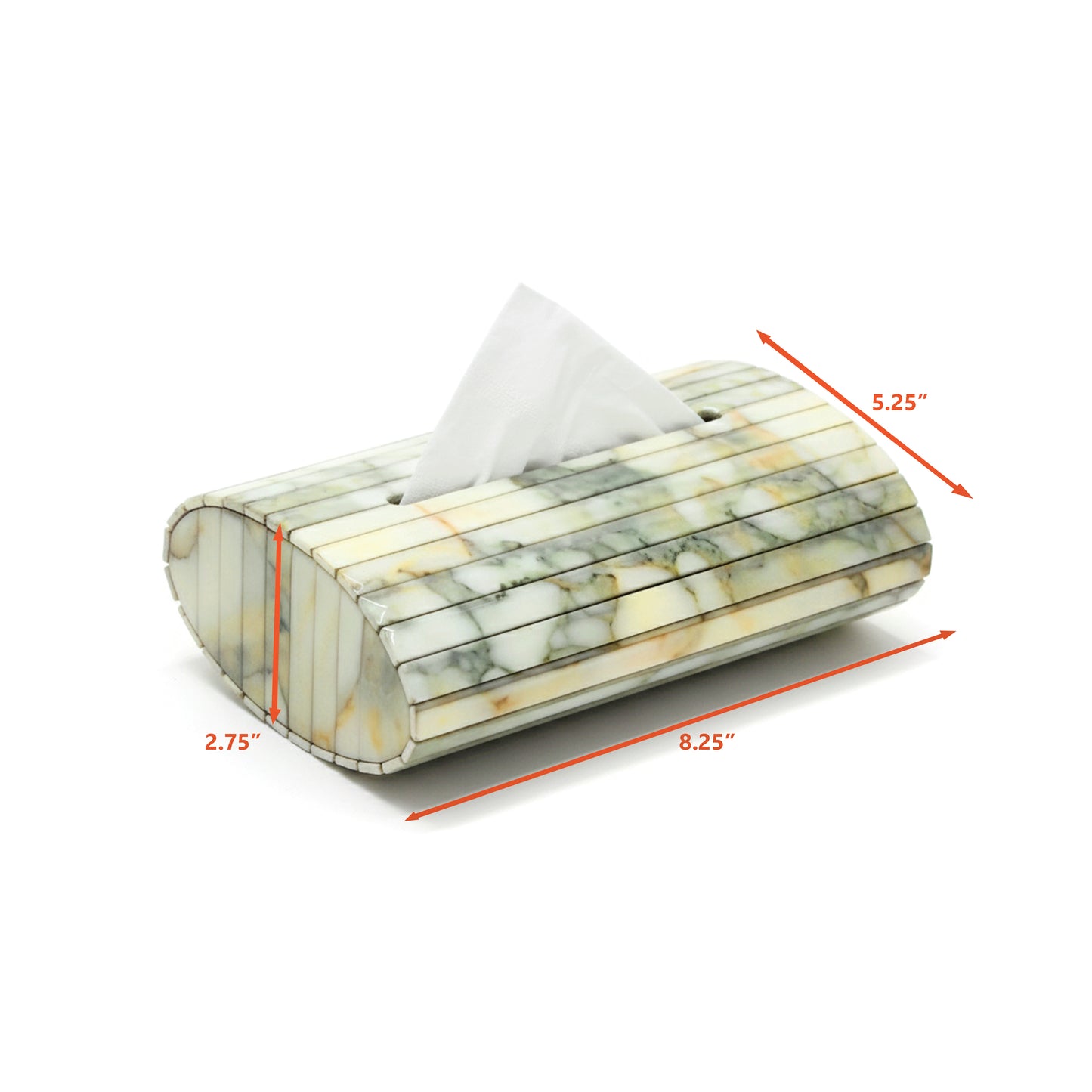 Fluted Marble Green: Flexi Oval Tissue Box