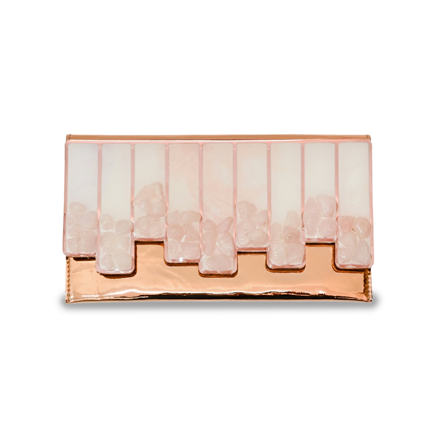 High-Low Pink Stones : Clutch