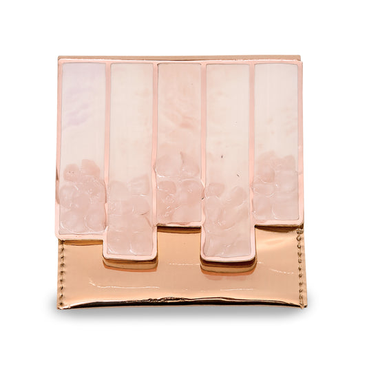 High-Low Pink Stones: Small Clutch