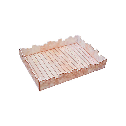 High-Low Stones Pink: Rectangle 4 Wall Tray