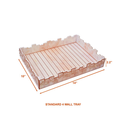 High-Low Stones Pink: Rectangle 4 Wall Tray